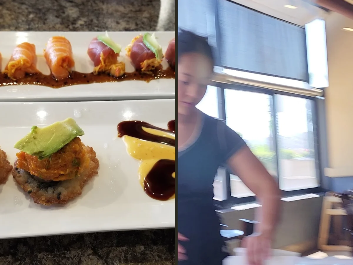 Assorted rolls served with wasabi and ginger.